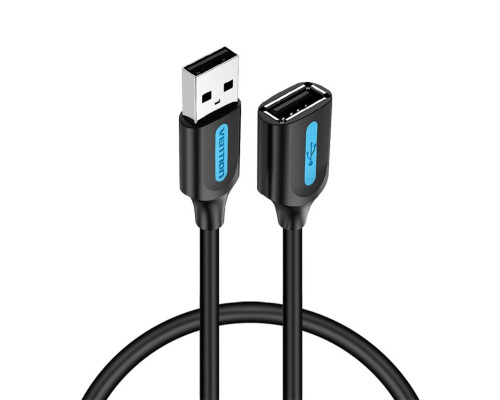 Кабель Vention USB 2.0 A Male to A Female Extension Cable 1.5M black PVC Type (CBIBG)