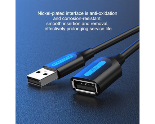 Кабель Vention USB 2.0 A Male to A Female Extension Cable 1.5M black PVC Type (CBIBG)