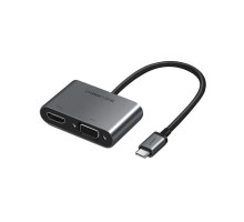 Хаб UGREEN USB-C to HDMI + VGA +USB 3.0 Adapter with PD (Space Gray) (UGR-50505)