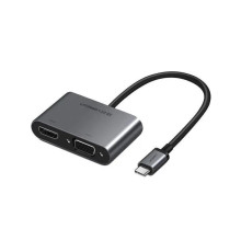 Хаб UGREEN USB-C to HDMI + VGA +USB 3.0 Adapter with PD (Space Gray) (UGR-50505)