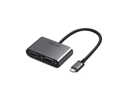 Хаб UGREEN USB-C to HDMI + VGA +USB 3.0 Adapter with PD (Space Gray) (UGR-50505)