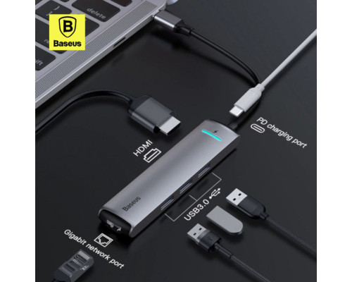 USB-Hub Baseus mechanical eye Six-in-one smart HUB docking station (Type-C to PD of HDMIUSB3.03RJ45