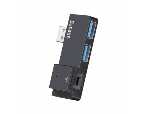 USB-Hub Baseus Multifunctional HUB (USB A to RJ45*1+USB3.0*2)Black