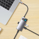 USB-HubBaseus Metal Gleam Series 4-in-1 Multifunctional Type-C HUB Docking Station Gray （Type-C to USB3.0*3+RJ45*1）