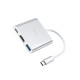 Кабель-перехiдник HOCO HB14 Easy use Type-C adapter(Type-C to USB3.0+HDMI+PD) Silver