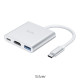 Кабель-перехiдник HOCO HB14 Easy use Type-C adapter(Type-C to USB3.0+HDMI+PD) Silver