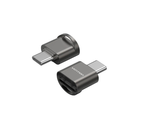 Картрідер Vention USB 2.0 Type-C MicroSD Card Reader Gray Zinc Alloy Type (CLMH0)