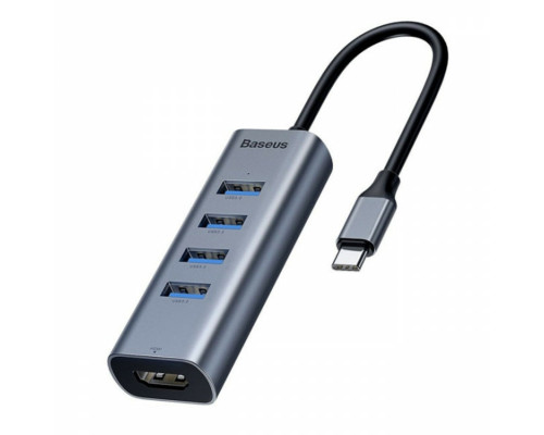 USB-Hub Baseus Enjoy series Type-C to USB3.0*4+HD4K HD intelligent HUB adapter Grey