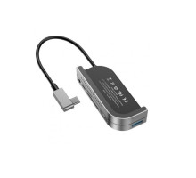 USB-Hub Baseus Bend Angle No.7 Multifunctional Type-C HUB Converter Dark gray
