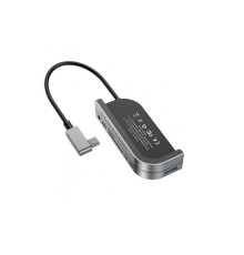 USB-Hub Baseus Bend Angle No.7 Multifunctional Type-C HUB Converter Dark gray