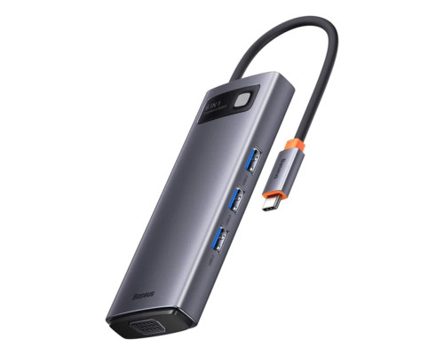 USB-хаб Baseus Metal Gleam Series 6-in-1 Multifunctional （Type-C to HDMI*1+USB3.0*3+PD*1+RJ45*1) (CAHUB-CW0G)