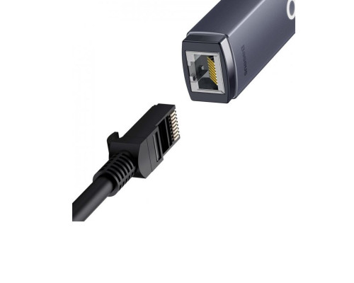 USB-Хаб Baseus Lite Series Ethernet Adapter USB-A to RJ45 LAN Port (100Mbps) Black (WKQX000001)