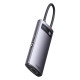 USB-Hub Baseus Metal Gleam Series 6-in-1 Multifunctional Type-C HUB Docking Station Gray （Type-C to HDMI*1+USB3.0*3+PD*1+VGA*1）