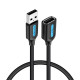 Кабель Vention USB 2.0 A Male to A Female Extension Cable 3M black PVC Type (CBIBI)