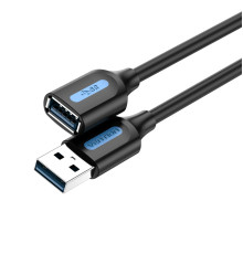 Кабель Vention USB 3.0 A Male to A Female Extension Cable 0.5M black PVC Type (CBHBD)