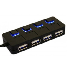 USB-Hub Lapara LA-SLED4 USB 2.0 4 switches for each USB port Black