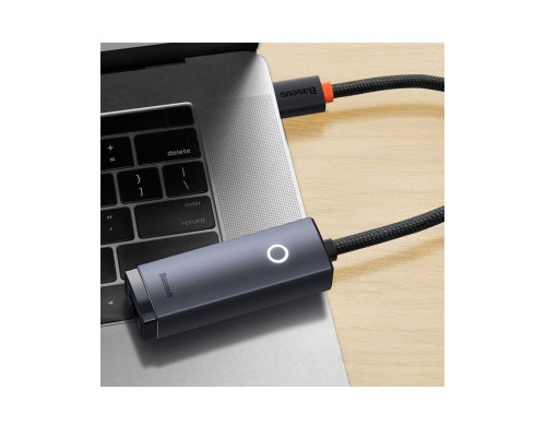 USB-Хаб Baseus Lite Series Ethernet Adapter Type-C to RJ45 LAN Port (100Mbps) Black (WKQX000201)