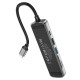 Кабель-перехiдник HOCO HB24 Easy display Type-C multifunction adapter(HDTV+USB3.0+USB2.0+SD+TF+PD) Metal Gray