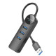 Адаптер Borofone DH5 Erudite 4-in-1 adapter(USB to USB3.0*4)(L=0.2M) Black