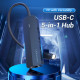 Хаб Vention USB-C to USB 2.0*3/RJ45/Micro-B HUB 0.15M Black ABS Type (TGOBB)