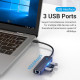 Хаб Vention USB-C to USB 2.0*3/RJ45/Micro-B HUB 0.15M Black ABS Type (TGOBB)