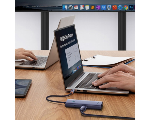 USB-хаб Baseus UltraJoy Series 6-Port HUB (Direct-Link Type) Space Grey（USB-C*2 to USB-C 40Gbps*1+USB3.0*3+SD/TF3.0*1） (B00052802811-03)