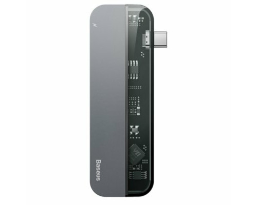 USB-Hub Baseus Transparent Series Type-C Multifunctional HUB Adapter Deep gray