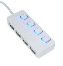 USB-Hub Lapara LA-SLED4 USB 2.0 4 switches for each USB port White