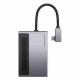 USB-Hub Baseus Magic Multifunctional Type-C HUB with a Retractable Clip Standard Edition Space Gray