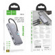 Кабель-перехiдник HOCO HB32 Season Type-C 8-in-1 multi-function converter Metal Gray