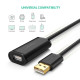 Кабель UGREEN US121 USB 2.0 Active Extension Cable with Chipset 25m (Black)(UGR-10325)