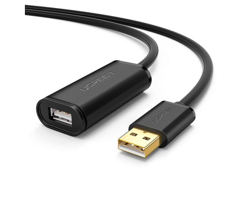 Кабель UGREEN US121 USB 2.0 Active Extension Cable with Chipset 25m (Black)(UGR-10325)