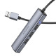 Адаптер BOROFONE DH12 Smart 4-in-1 converter(USB to USB2.0*4)(L=1.2M) Metal Gray