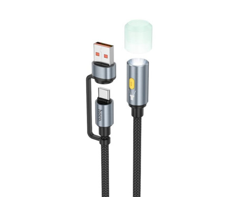 Кабель-світильник HOCO UA38C USB/Type-C to LED light adapter cable Black (6942007647755)