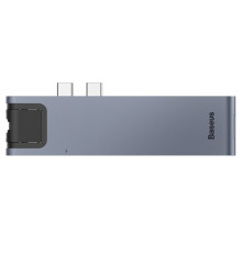 USB-Hub Baseus Thunderbolt C+Pro Seven-in-one smart HUB docking station Grey