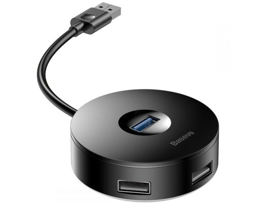 USB-Hub Baseus round box HUB adapter （USB3.0 to USB3.0*1+USB2.0*3）Black