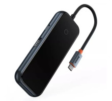 USB-Hub Baseus AcmeJoy 5-Port Type-C HUB Adapter（Type-C to USB3.0*2+USB2.0*1+Type-C PD&Data *1+RJ45*1）Dark Gray (WKJZ010113)