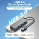 Хаб Vention 4-Port USB 3.0 Hub With Power Supply 0.15M Black (CHLBB)