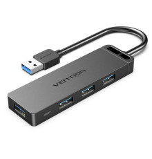 Хаб Vention 4-Port USB 3.0 Hub With Power Supply 0.15M Black (CHLBB)