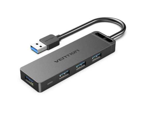 Хаб Vention 4-Port USB 3.0 Hub With Power Supply 0.15M Black (CHLBB)