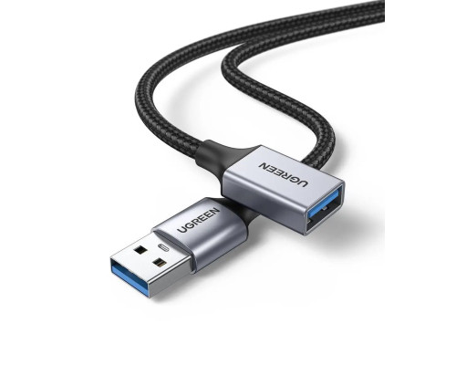 Кабель UGREEN US115 USB 3.0 Extension Cable Aluminum Case 2m (Black)(UGR-10497)