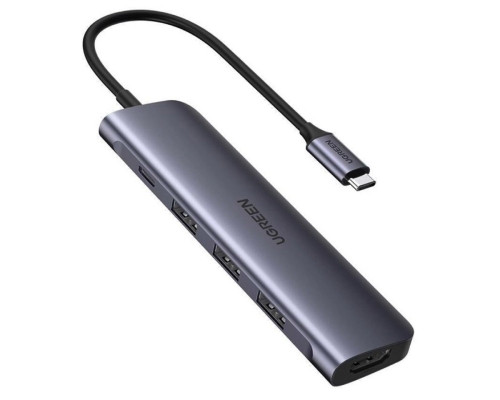 Хаб UGREEN CM136 USB Type C to HDMI + USB 3.0*3 + PD Power Converter (UGR-50209)