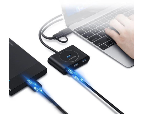 Хаб UGREEN USB 3.0 Hub 0.5m (Black) (UGR-20290)