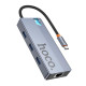 USB-хаб HOCO HB51 Wow 6-in-1 multi-function converter (HDTV+RJ45+PD+USB3.0*3) Deep Space Gray (6942007647304)