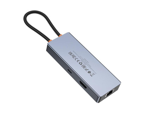 USB-хаб HOCO HB51 Wow 6-in-1 multi-function converter (HDTV+RJ45+PD+USB3.0*3) Deep Space Gray (6942007647304)