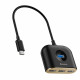 USB-Hub Baseus Square round 4 in 1 USB HUB Adapter(Type-C TO USB3.0*1+USB2.0*3) 0.17m Black