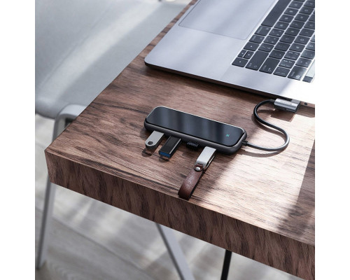 USB-Hub Baseus Multi-functional HUB (Type-C to 4xUSB3.0+PD) Deep gray