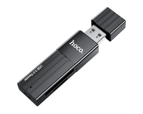 Кабель-перехiдник HOCO HB20 Mindful 2-in-1card reader(USB3.0) Black