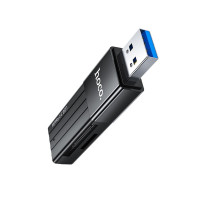 Кабель-перехiдник HOCO HB20 Mindful 2-in-1card reader(USB3.0) Black