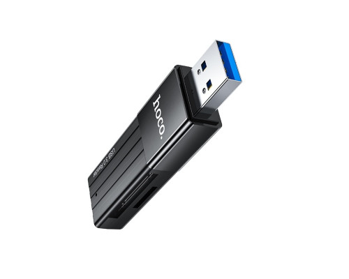 Кабель-перехiдник HOCO HB20 Mindful 2-in-1card reader(USB3.0) Black